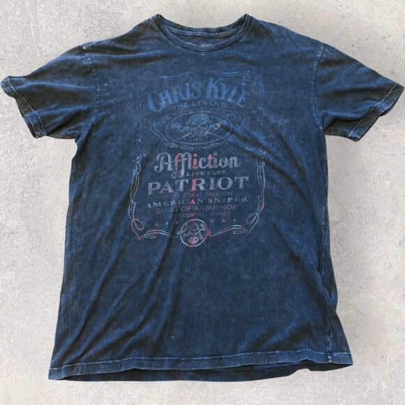 x2 Vintage Y2K Buckle Affliction Lot T-Shirts Chica Motorcycle Chris Kyle Large - Picture 4 of 8